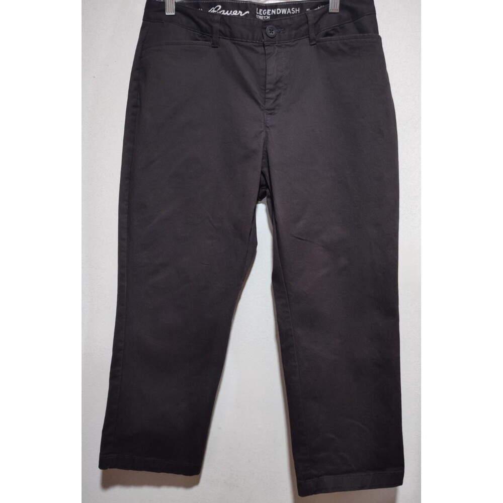 Edde Bauer Gray Cotton Blend Crop Curvy Chino Legendwash Stretch Size 8